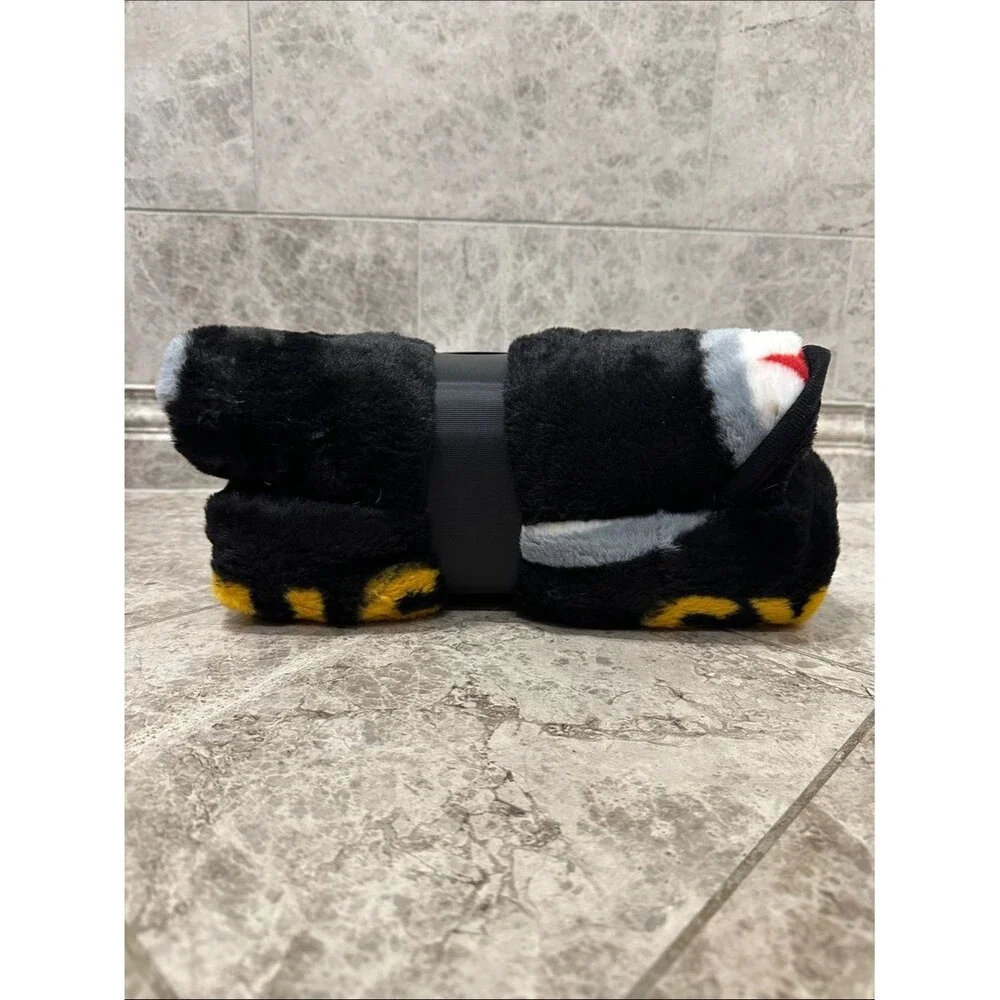 NFL Pittsburgh Steelers Football Throw Blanket NEW 60” X 70” Faux Fur Soft Black